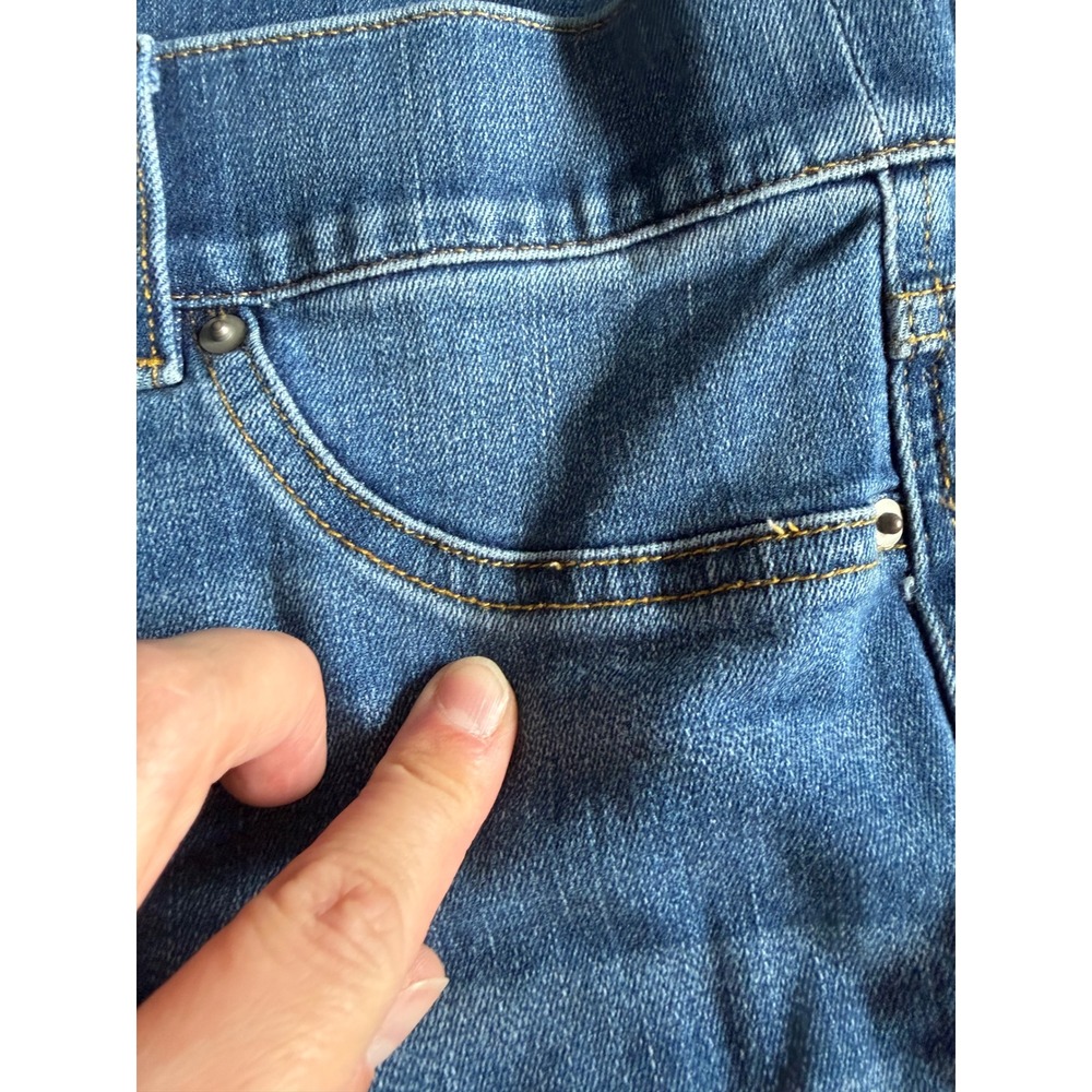 Spanx Shape Everywhere Flare Jeans Women XL Blue Pull On Stretch High Rise - Picture 5 of 11